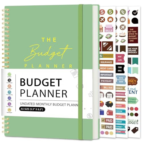 Budget Planner – Libro di bilancio mensile 2025 con monitoraggio spese e bollette, planner finanziario non datato di 12 mesi e organizzatore del libro contabile per prendere il controllo dei tuoi
