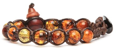 VLNET ® | Bracciale Tamashii Originale Ambra Naturale 8 mm. | Fatto a Mano in Tibet | Benedetto dai Monaci Tibetani