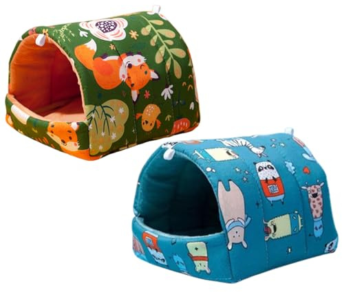 2 st marsvin säng 20 x 20 cm varm bekväm illerbädd liten gosig grotta hamsterbur tillbehör för hamstrar dvärgkaniner chinchillor