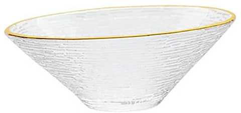 Hemobllo Ciotola per Insalata in Vetro Piccola Design Nordico con Dorato Ciotola da Servizio Liscia e Robusta per Frutta Dessert e Snack Facile da Pulire e Sicura per Uso Alimentare