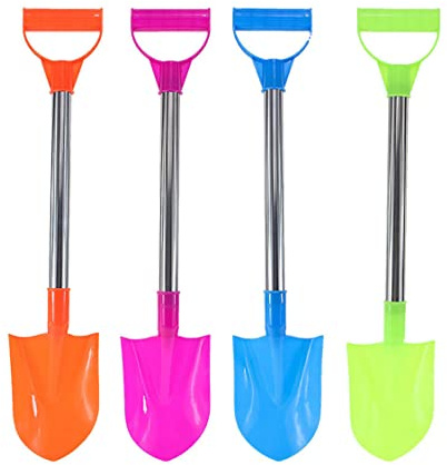 Gcroet Pelle à Sable pour Enfants, Jouets en Plastique pour Creuser Le Sable de Neige avec poignée en Acier Inoxydable, 4 pièces de Couleur aléatoire..