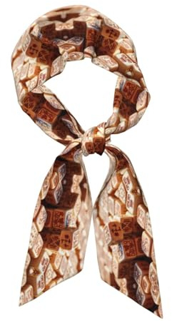 QAZWZML mahjong sciarpe da donna fantasia, eleganti sciarpe di seta, possono essere utilizzate come accessori per borse, braccialetti o cravatte.