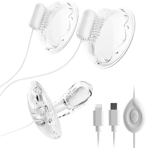 Qcpuuu Succhiacapezzoli, Vibratore Punto G con 12 Modalità, Stimolatore Elettrico Seno 2 in 1, Vibratore Clitorideo, Sex Toy per Donne (Solo), Stimolatore Capezzoli per Lei