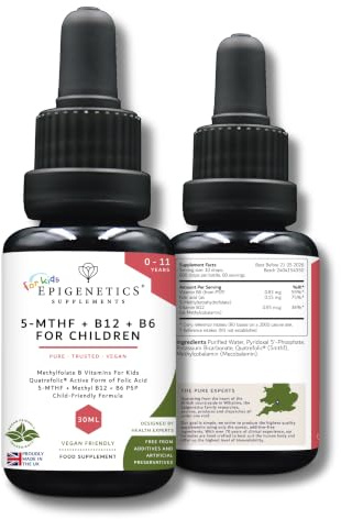 5-MTHF + B12 + B6 for Children 30ml | Active Methylfolate Drops with Quatrefolic® | Methyl B12 & P5P Vitamin B6 | Child-Friendly Liquid Formula | UK Made