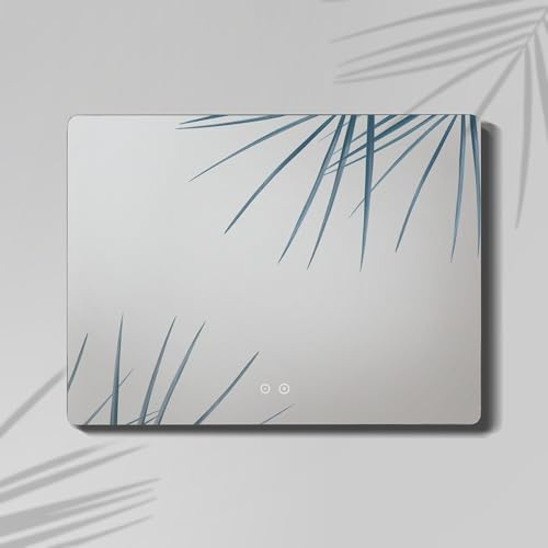 Feel Your Bath Espejo de Baño Rectangular 110x80 cm con Luz LED Regulable, Antivaho, Interruptor Táctil, Apagado Automático, Sin Marco, Fácil Instalación, Diseño Moderno para Baños Actuales Elegantes