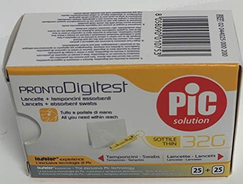 Pic Pronto Digitest Lancette G32 25 Lancette + 25 Tamponcini
