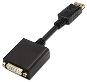 AISENS A125-0133 – kabelsnitt/adapter (DisplayPort, DVI, hane/hona kontakt, 0,15 m, svart)