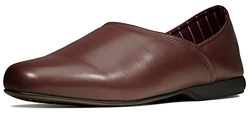Clarks Mens Smart Everyday House Slippers Harston Elite - Burgundy Leather - UK Size 9G - EU Size 43 - US Size 10M