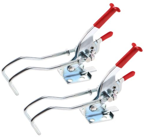 uxcell 771lbs Adjustable Draw Latch Galvanized Iron Hook Bolt Self-lock Toggle Clamp, 2 Pcs