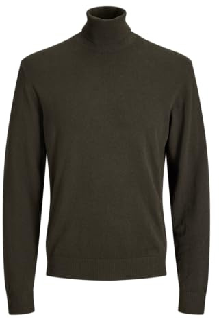 JACK & JONES Jersey de Punto para Hombre con Cuello Alto., Verde (Rosin)., M