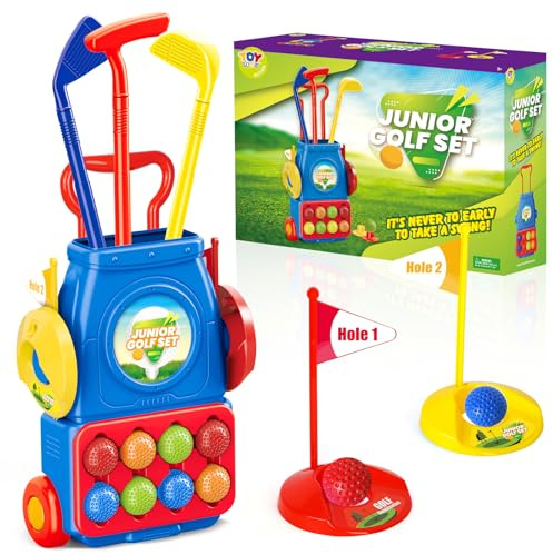 TOY Life Kids Golf Clubs 3-5 Toddler Boys Golf Set Baby & Toddler Plastic Golf Clubs 3-5 Mini Golf Set for Kids Golf Cart Toys Sport Golf Game for Boys Girls for 3 4 5 6 7 8 Years Old