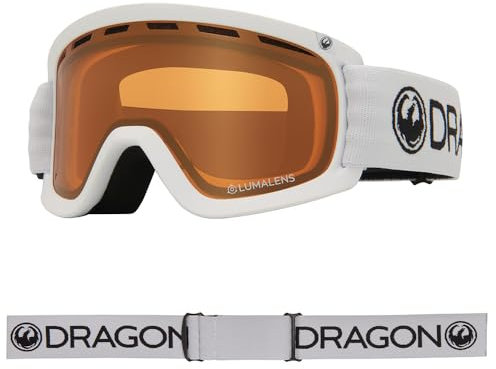 Dragon D2 Unisex Snow Goggles - White/LL Amber