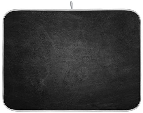 Esteras De Secado Textura De Pizarra Vieja Pizarra Negra Almohadilla De Secado Secado Rápido Antideslizante Mat Reutilizable Tapete Escurre Platos 41X46cm Para Encimera, Accesorios, Vasos