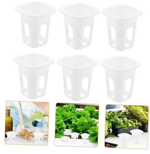 MERRYHAPY 50piezas Cestas para Plantar Vegetales Macetas Cuadradas Hidropónico Hecho De Plástico PP Duradero Orificio La Base para Jardines Acuapónicos Hidropónicos