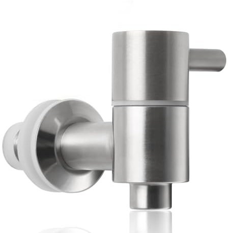 Chstarina Grifo Dispensador de Bebidas,16mm Grifo Repuesto Dispensador Agua con Tapa Antiobstrucción, Grifo de Repuesto de Acero Inoxidable, Grifo Dispensador de Agua para Garrafas Barril Vino Cerveza