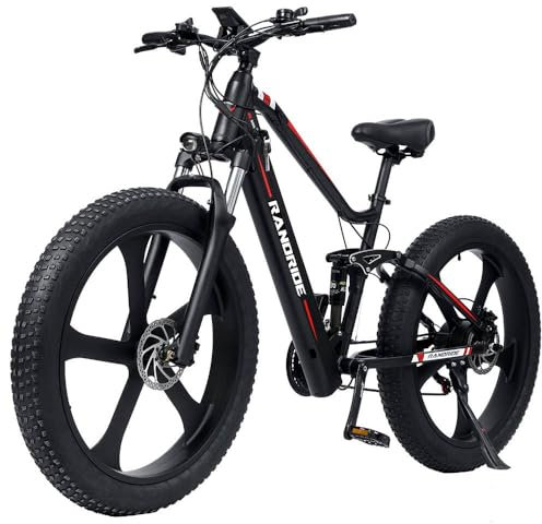 26 × 1,5 tum snöcykel integrerat hjul elcykel, 48 V 13,6 Ah dolt litiumbatteri, 21 hastigheter fram och bak stötdämpning berg elektrisk cykel