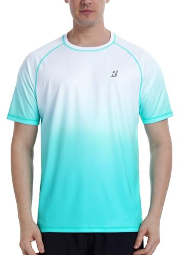Roadbox Men's SPF 50+ Swim Rash Vest Short Sleeve, UV Sun Protection Shirts Quick Dry, Watersports Breathable Tops for Diving Surfing Running Sport