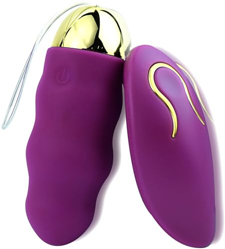 FOPS Vibratore Uovo Telecomandato per Donne 8,5x3 cm Viola in Silicone - Massaggiatore Intimo con 20 Vibrazioni Ricaricabile USB Impermeabile per Coppie e Viaggi M17-7