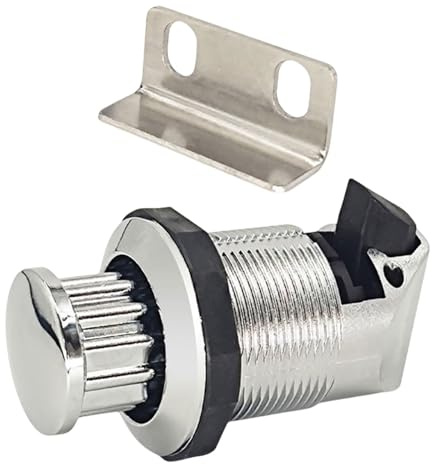 Accesorio de cierre de botón sin llave, mango redondo multifuncional, color plateado