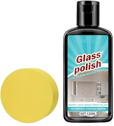 Nettoyant pour vitres - Pâte à polir 120 ml avec détachant pour vitres - Produit brillant pour carreaux de miroir, raccords en céramique en acier inoxydable - Utilisation pour la maison, la salle de