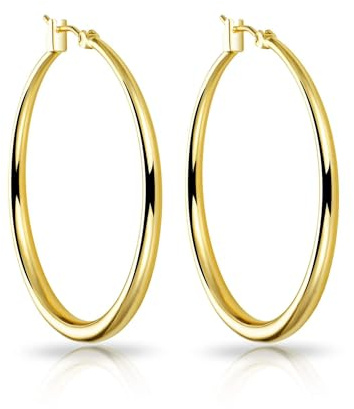 Philip Jones 18k Gold Plated 40mm Hoop Earrings
