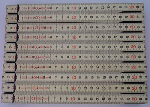 Lot de 10 mètres suédois - Mètre pliant - 2 m