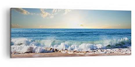ARTTOR Lienzos decorativos mar orilla agua Cuadro Sobre Lienzo Moderno 140x50cm Cuadros Decoracion Salon Dormitorio Cocina Cuadros Pared Imágenes Grande XXL Wall Art Prints Decor Canvas AB140x50-3551