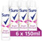 Sure Bright Bouquet Anti-Perspirant Aerosol Women's Deodorant Spray with a strawberry, apricot & vanilla fragrance for 48 hour sweat and odour protection 6x 150 ml