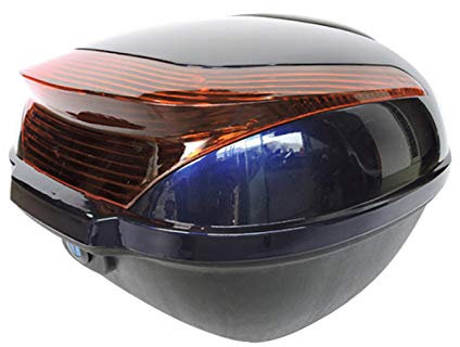 ZXCASDF Topcase Motorradkoffer, Hinterhelm Aufbewahrungskoffer,Top Case Box,Top Case Universal, Helmkoffer Für Roller, Motorrad, Mofa & Quad,Dark Blue