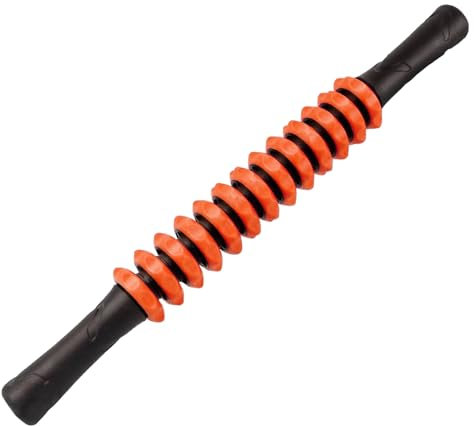 Taeku Rodillo Masaje Muscular, Multifuncional Masajeador Rodillo Portátil Palo de Masaje para Piernas Espalda Hombros Cuello (Naranja)