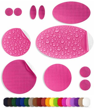 Stick-On Repair Patches for Down Jackets, Tents, 11 Pcs, Dark Pink