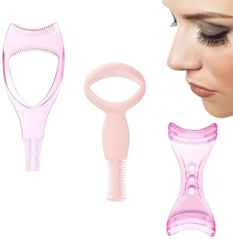 3 Piece Set Makeup Eyelash Tool Mascara Applicator Guide Tool 3In1 Eye Lash Brush Mascara Applicator Guide Reusable Eyelash Guard Guide Tool for Ladies Girls Women (Pink/3pcs)