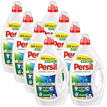 Persil Universal kraftgel 400 WL (8 x 50 tvättlaster), flytande tvättmedel med djup ren teknik, rengöringsmedel för ren tvätt och hygienisk friskhet för maskinen, effektiv från 20 °C