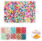 Geschenke für Mädchen 540PCS Perlen zum auffädeln Kinder DIY Schmuck Armbänder Selber Machen Perlen von Buchstaben und 24 Mustern DIY Freundschaftsarmbänder Halsketten für Mädchen Kinder