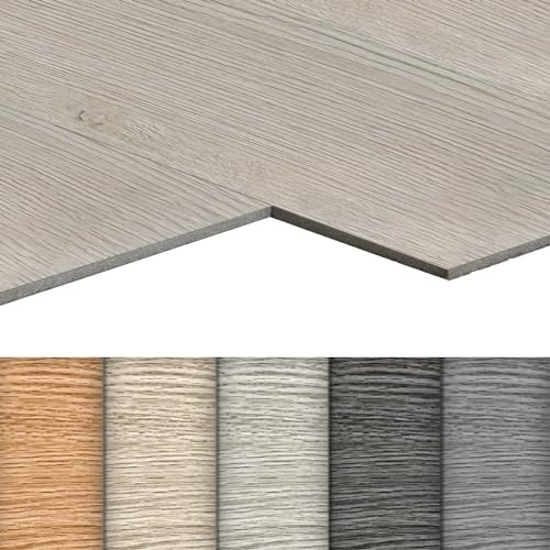 HENGMEI PVC-golvbeläggning självhäftande, träkorn brädor, vattentäta golvplattor, skärbara kakel, för sovrum, kök, vardagsrum, 18 stycken, 2,51 m², modell C