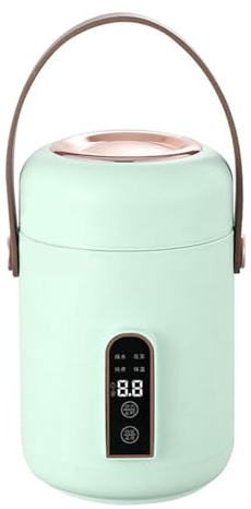 Efficient Heating Mini Rice Cooker, Insulated Multifunction Soup Porridge Stewpot with Smart Reservation Function (Mint Green)