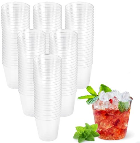 LPAMABA 150 Vasos de Chupito de Plástico, 3 cl/30 ml, Multicolor, Reutilizables, Material PS para Fiestas y Navidad (Transparente)
