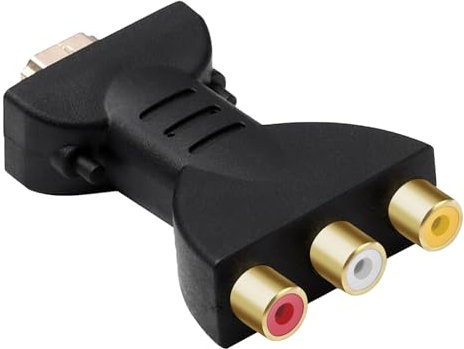 HDMI to AV RGB RCA Converter, 1080P High-Definition Audio Video Converter HDMI to 3 RGB Adapter, Component Video Audio Converter Gold Plated Interface Compatible with Xbox PS2 STB VHS TV Laptop