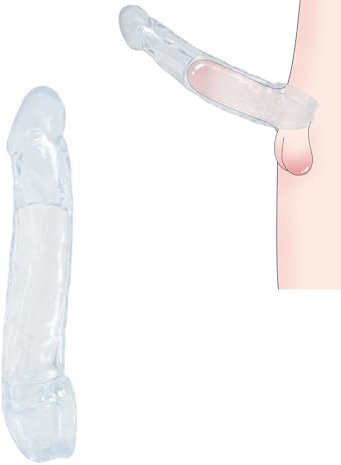 Kutocesy Estensore Del Pene in Silicone Con Anello Estende Le Dimensioni, Preservativo Riutilizzabile Cock Sleeve Penis Extender Per Uomini (M)