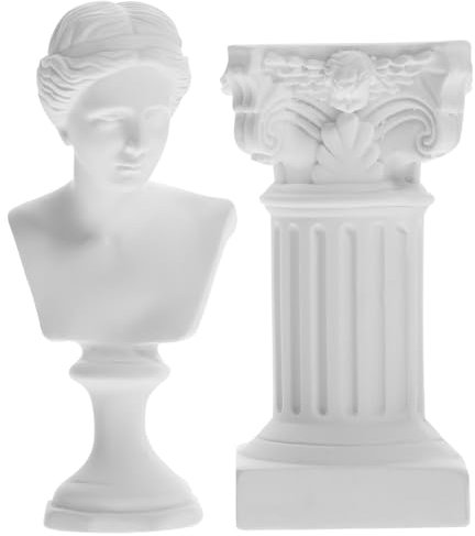 BESTYASH Römische Säule Und Göttinnen-Figur Resin Statue Dekorative Figuren Mit Feiner Handwerkskunst Für Wohnzimmer Büro Und Gartendeko Einzigartiges Geschenk