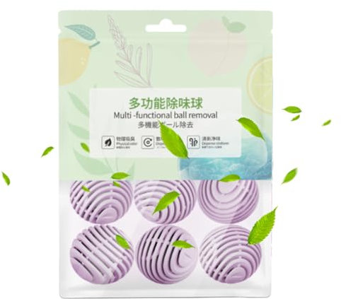 Lot De 6 Boules Déodorantes Pour Chaussures, Deodorisants Chaussures Anti-Odeurs, Déodorant Multi-usages Pour Casiers, Sacs De Sport, Penderies, Maison Et Voiture (Lavande)