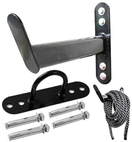 Soporte de cuerda de batalla - gancho de cuerdas, soporte de pared resistente | Rack de cuerdas de entrenamiento de ahorro de espacio, soporte funcional de almacenamiento de fitness para gimnasio
