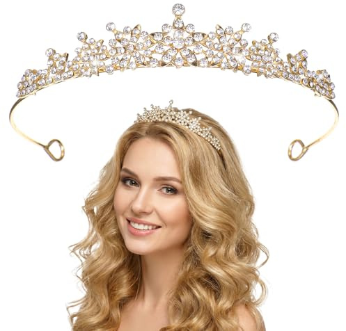 WJIAAA Queen Crown, Crown Girls Tiara for Wedding, Crystal Women's Hair for Birthday, Wedding, Prom, Princess Parties, Women and Girls