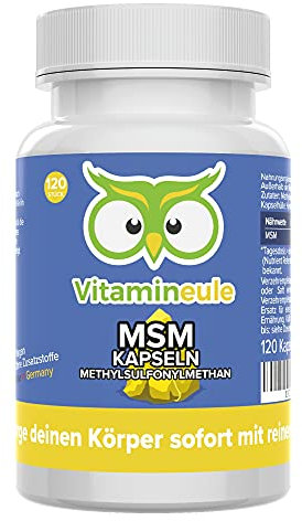 MSM Kapseln - hochdosiert 700 mg - bioaktiv & vegan - Produktion in Deutschland - organischer Schwefel - Methylsulfonylmethan ohne Zusatzstoffe - Kapseln statt Tabletten oder Pulver - Vitamineule®