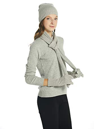 EURKEA Women's 100% Cashmere Winter Scarf in Solid Color Wrap with Gift Box