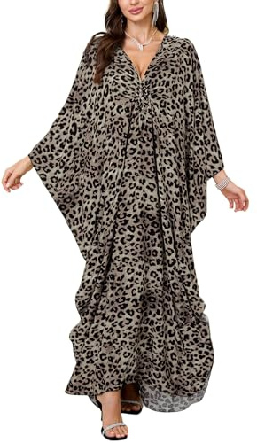 L-Peach Femme Longue Kaftan Maxi Robe Paréo de Plage pour Maillot de Bain Cover Ups