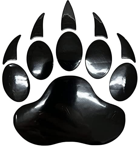 NewL 3D krom björn tass fotavtryck klistermärke dekal bil bil emblem dekal dekoration (svart)