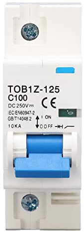 250V DC Leitungsschutzschalter Hutschiene 100A 1P Home Überlastschutz Luftschalter Sicherungsautomat für Wohnbeleuchtung Verteilerleitungen Solar PV Anlage