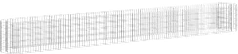 vidaXL Lit Surélevé à Gabion Parterre de Fleurs Support de Plante Jardinière Pot de Fleurs Jardin Terrasse Extérieur Fer Galvanisé 470x50x50 cm