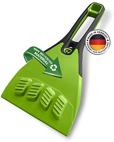 Macari Raschietto per ghiaccio auto al 100% in plastica riciclata di alta qualità, molto robusto e durevole con manico antiscivolo ed ergonomico come accessorio per auto invernale
